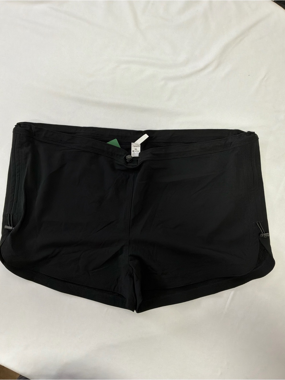 HALARA Black Athletic Shorts with Adjustable Waist
